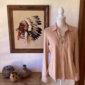 🎉 WESTERN BOHO LACE-UP TOP‼️